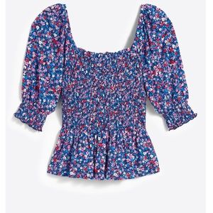Draper James ditsy floral smocked top